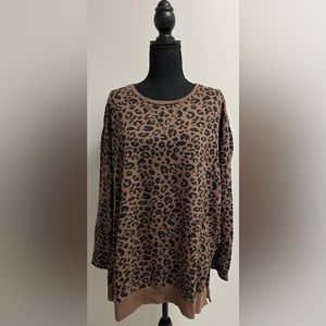 Z Supply Leopard Weekender Sweatshirt